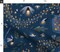 Fireflies Summer Bugs Picnic Outdoors Glass Jar Stars Nighttime Swirl Wishing Cute Custom Printed Fabric by Spoonflower Various Fabrics by the Yard or Fat Quarter